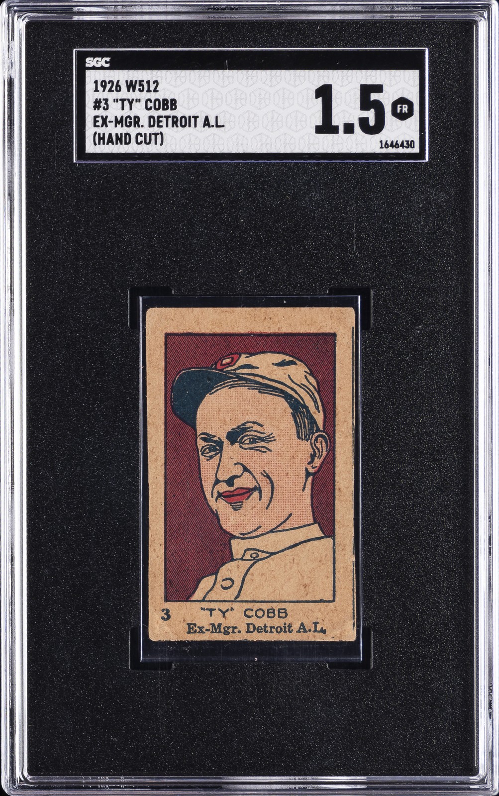 1926 W512 VARIATION #3 TY COBB SGC 1.5