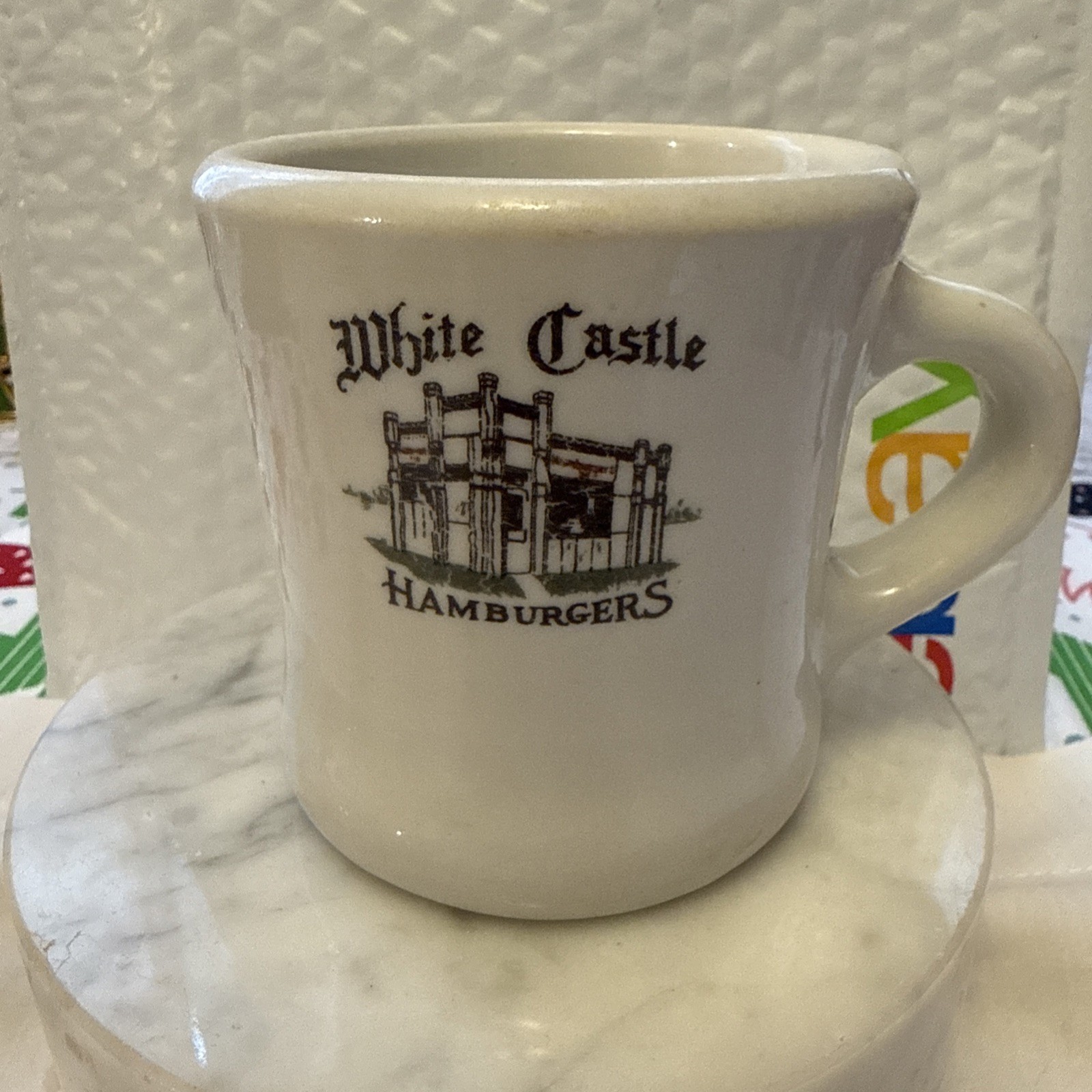 Vintage 1920’s -30’s WHITE CASTLE Coffee Shaving Mug Coffee Cup D. E. McNICOL