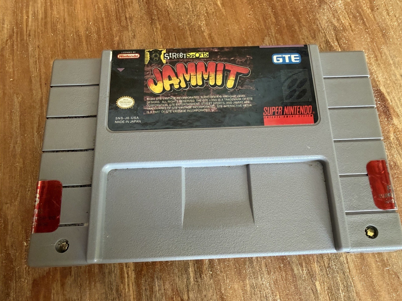 Vintage Super Nintendo Street Sports Jammit Cartridge Video Game - Tested