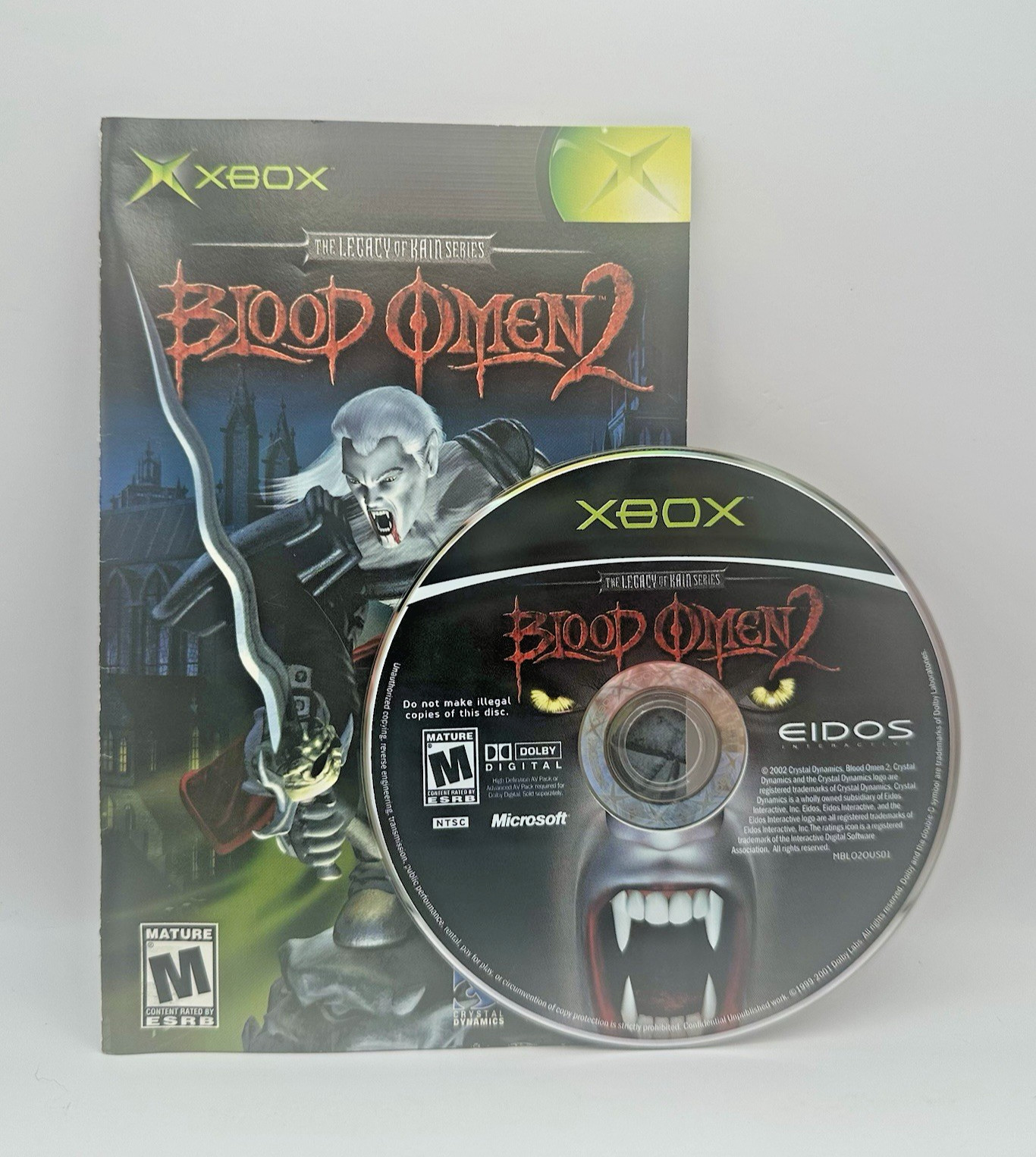 Blood Omen 2 OG XBOX  The Legacy Of Kain Disc, Manual, Reg card Working