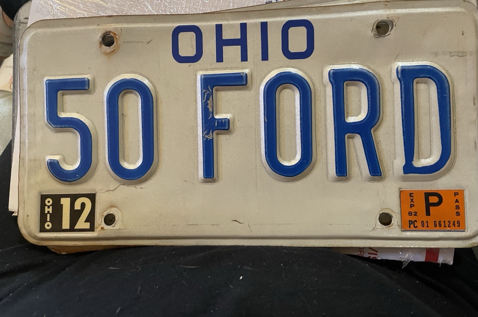 Vintage 1982 Ohio Personalized License Plate “50 FORD” Really Cool