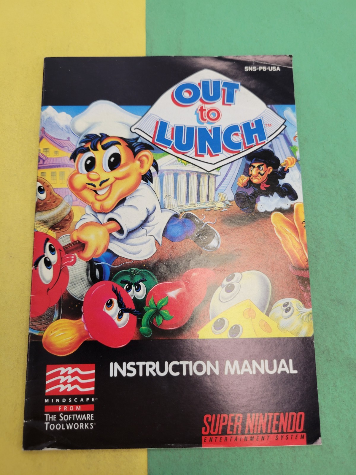 Out To Lunch Super Nintendo SNES instruction manual only 