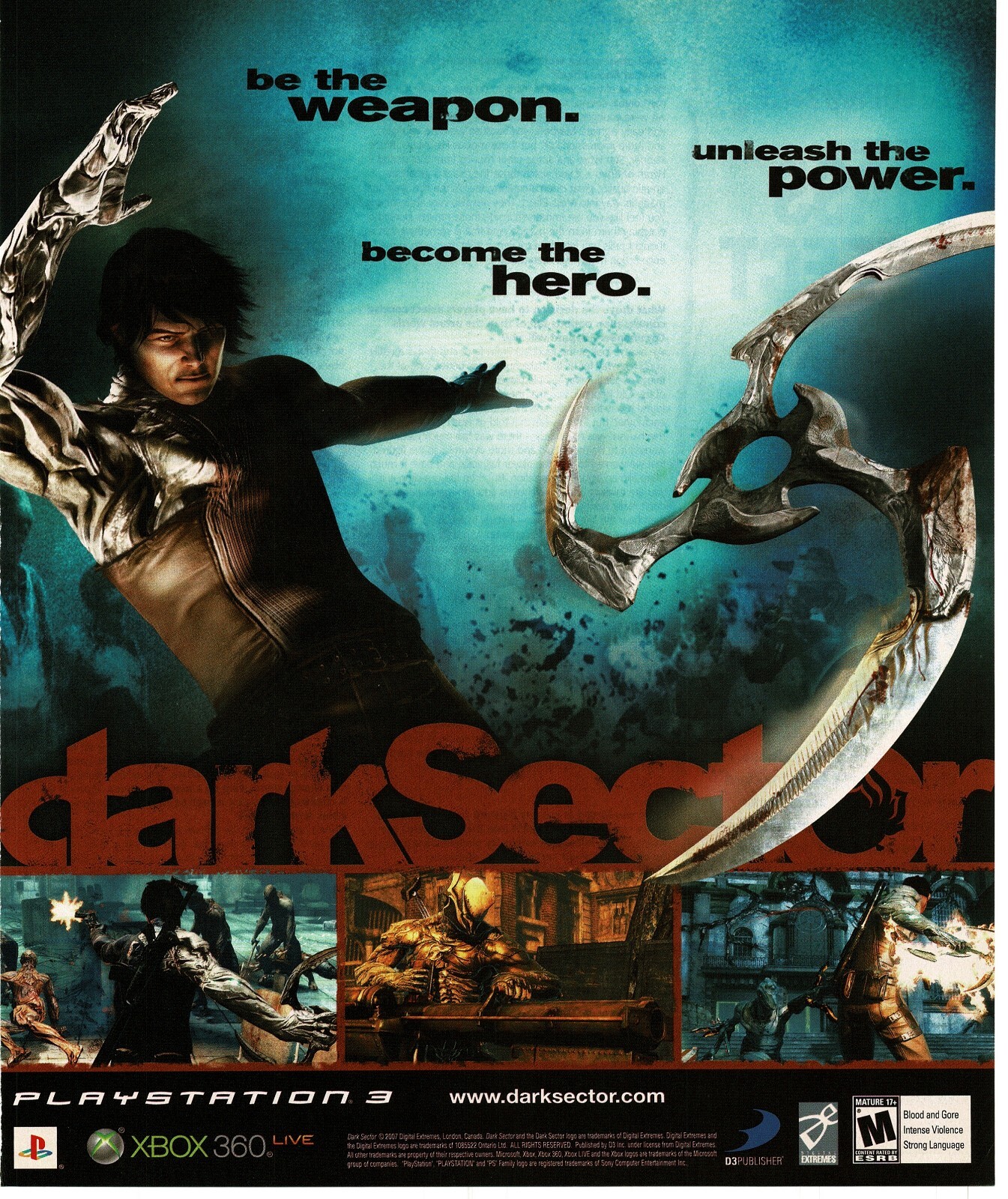 2008 Dark Sector Video Game Vintage Print Ad Microsoft