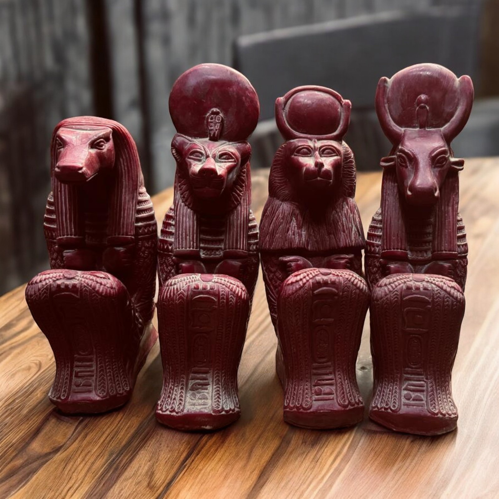 Ancient Egyptian Set Canopic Sons of Horus God Afterlife Mythology Antique BC