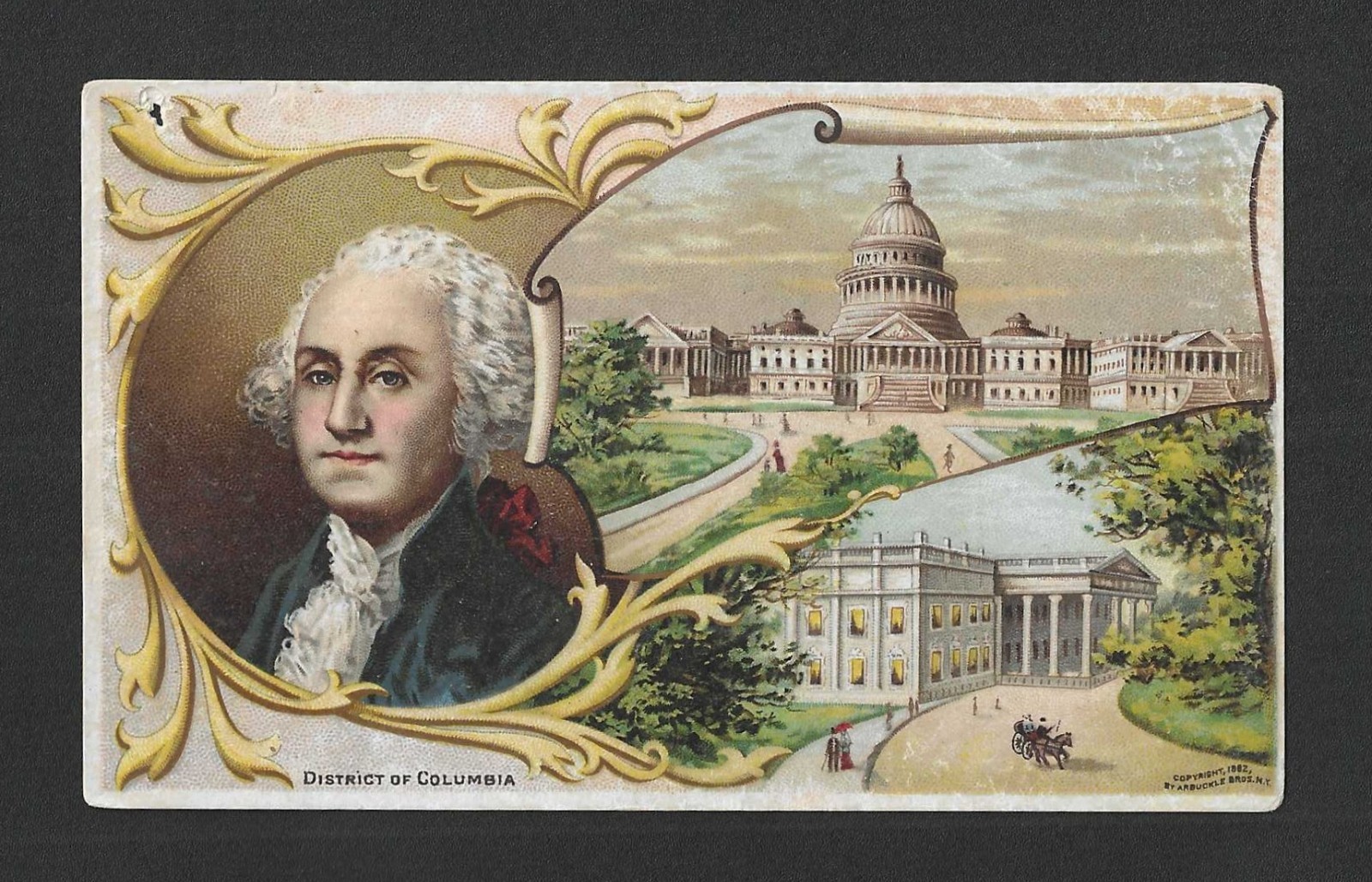 1892 K5 Arbuckle Trade Card - Pictorial History of the U.S. - George Washington