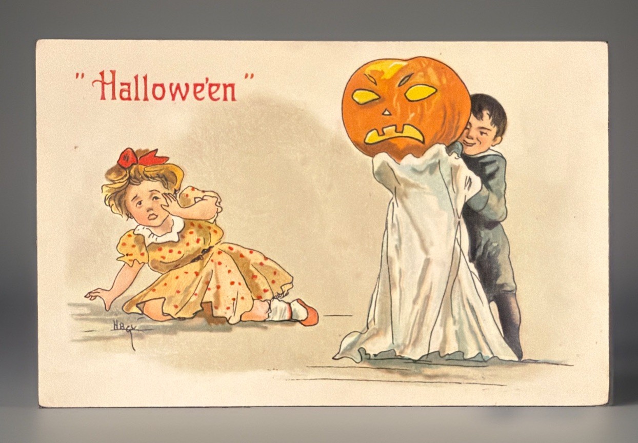 Vintage/ Antique 1908 Halloween Greeting Postcard • Leubrie & Elkus JOL Children
