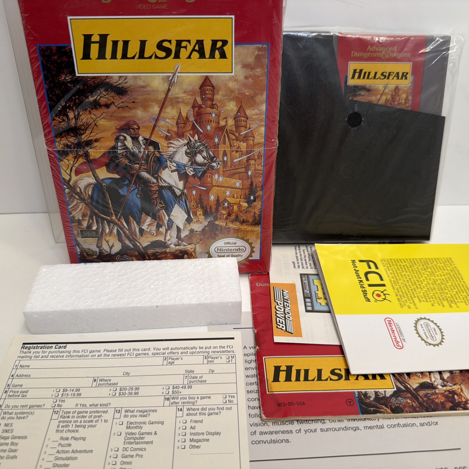 Advanced Dungeons and Dragons Hillsfar Nintendo NES Complete CIB +Prot Case