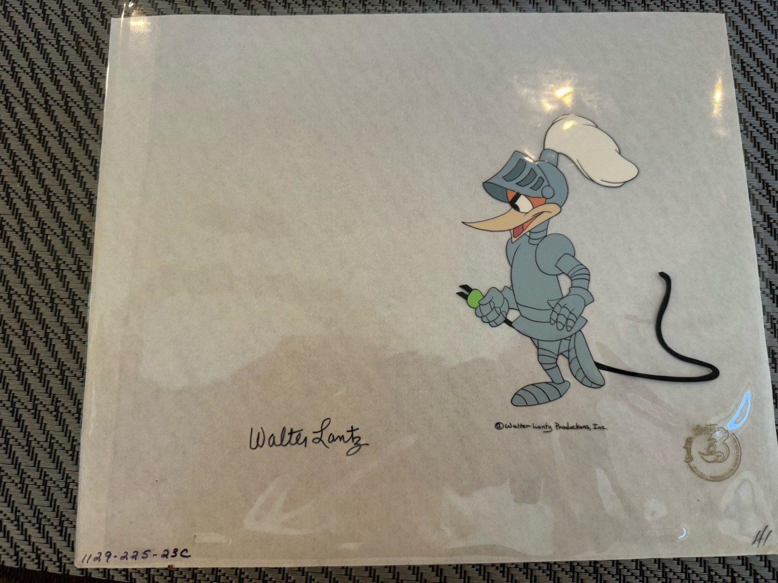 Woody Woodpecker Production Cel Signed Walter Lantz Coa Rare In Knights Custom