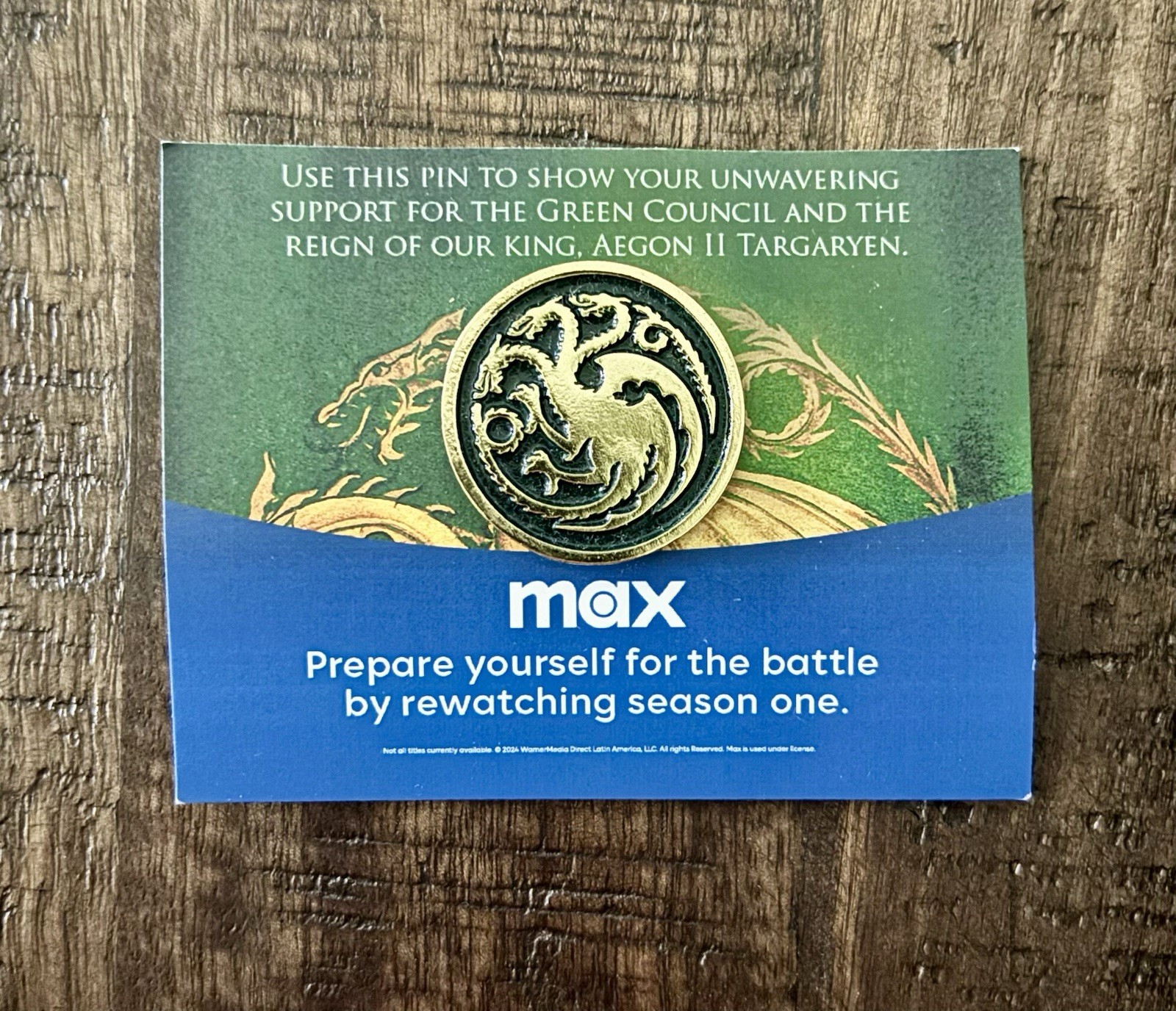 New Embossed Enamel Lapel Pin - HBO MAX HOUSE OF DRAGONS Targaryen Logo  1.25