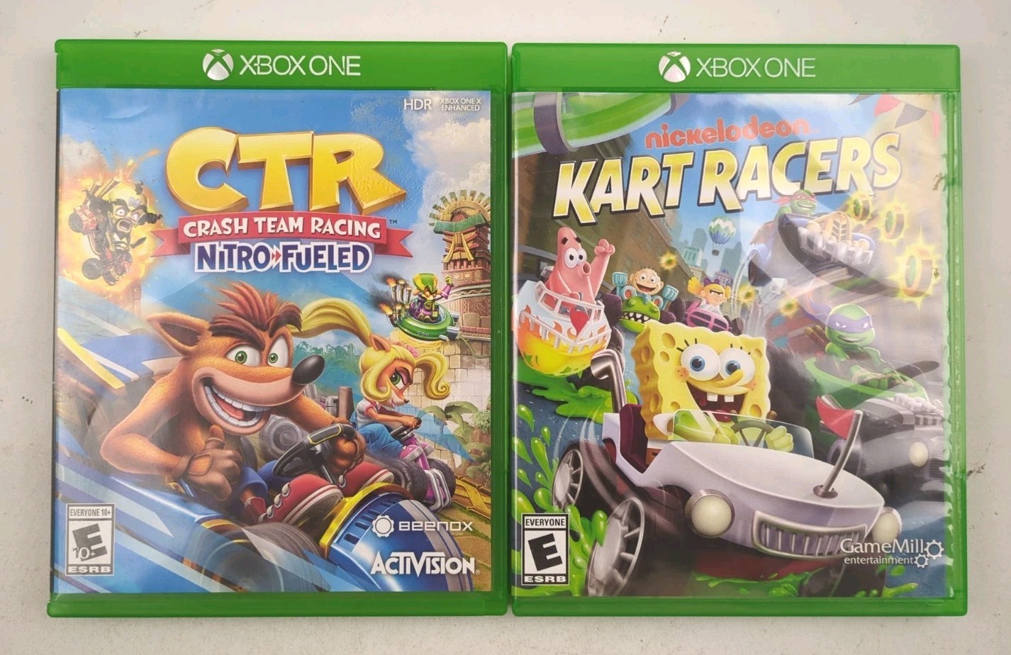 Crash Team Racing CTR Nitro Fueled & Nickelodeon Kart Racers Xbox One Kids Lot