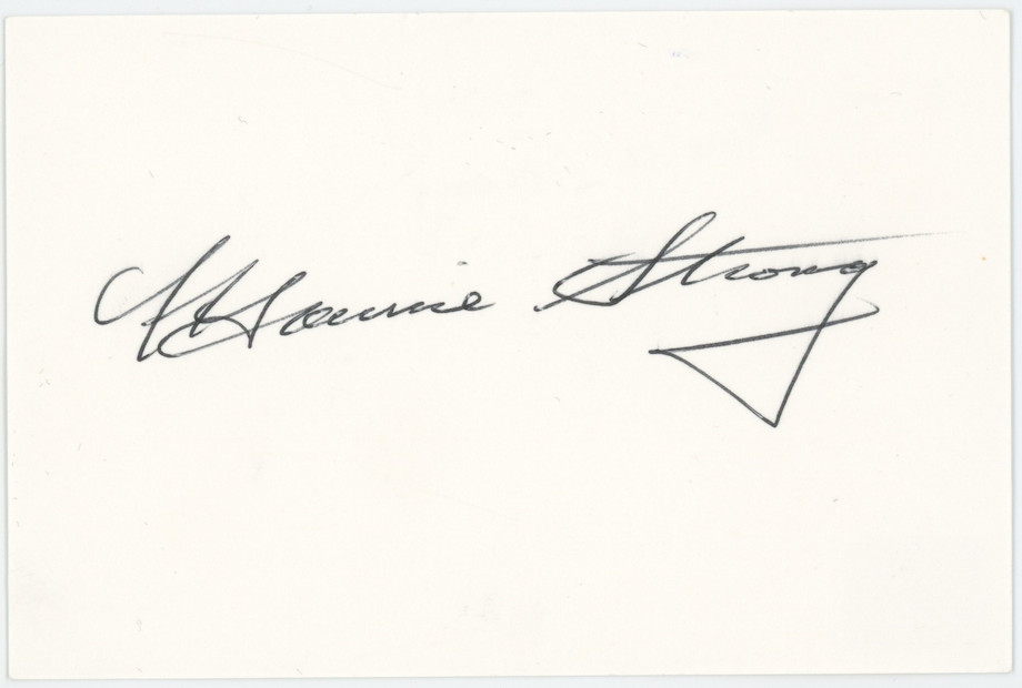 Maurice Strong Oil Tycoon Autographed Signed Index Card AMCo COA 29961