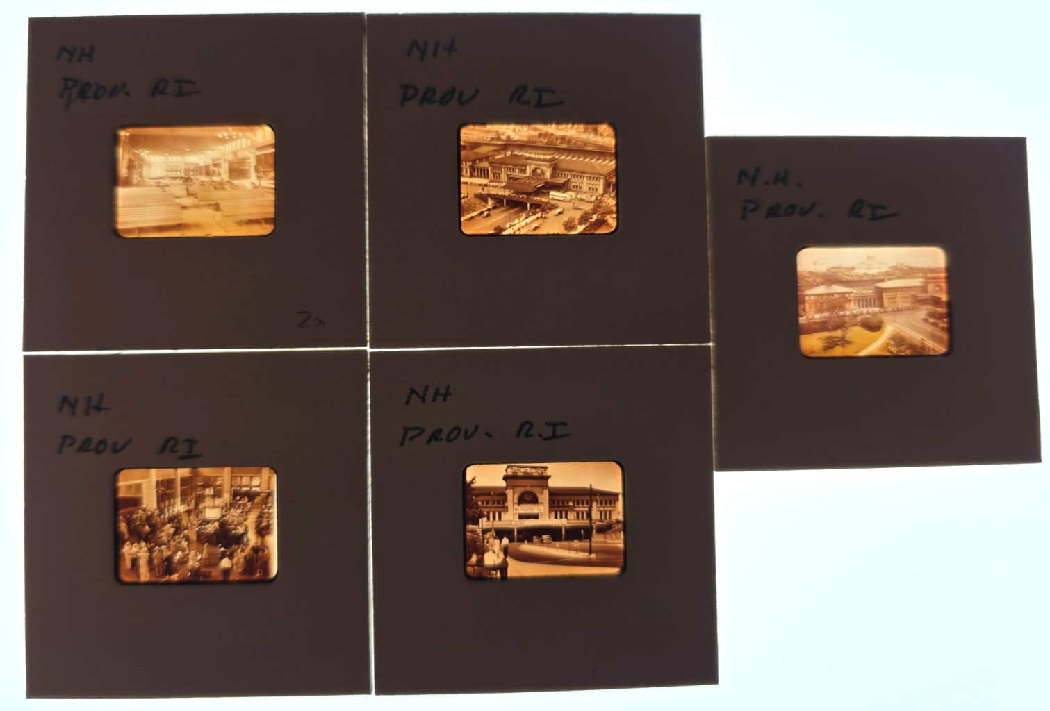 C. 1960s Providence Union Station New Haven Railroad 35MM Photo Slide Lot Of 5