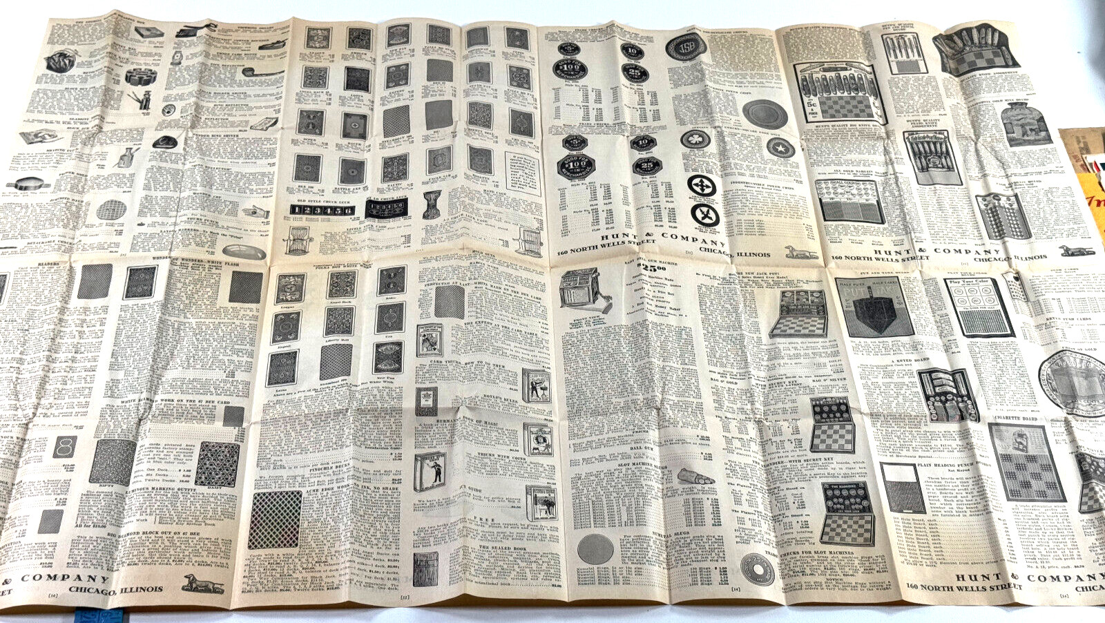 1910s 20s Hunt & Company MAGIC Dice Gambling Trick Catalog toys cards games