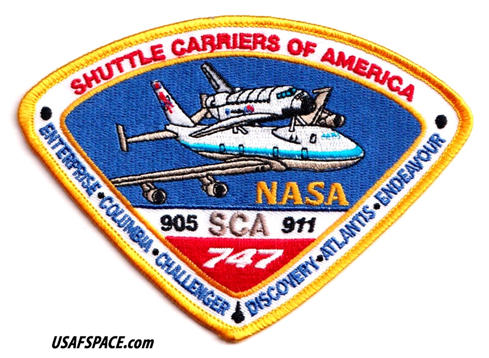 SHUTTLE CARRIERS OF AMERICA-905-SCA-911 747-NASA ORIGINAL A-B Emblem SPACE PATCH