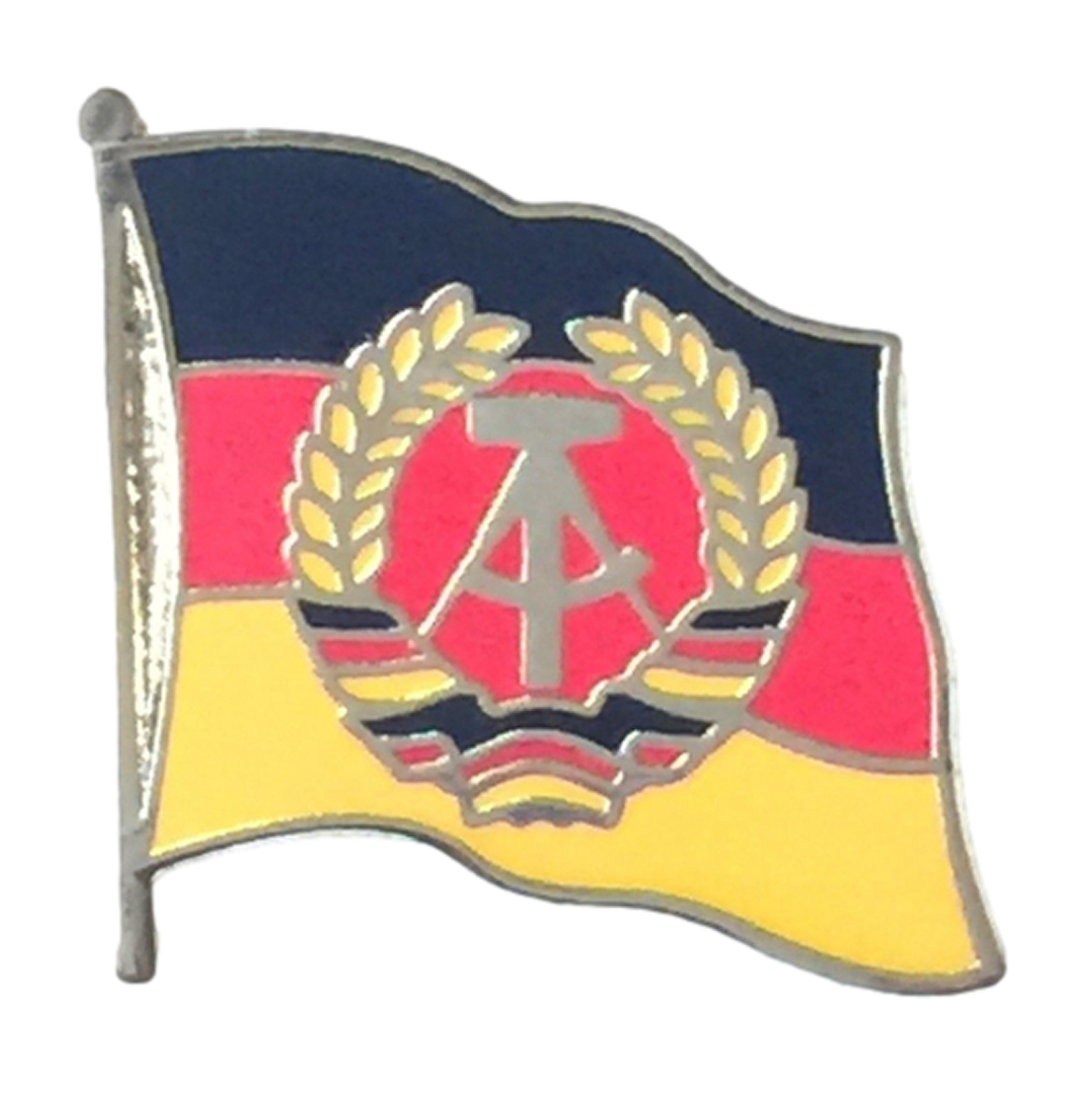 Germany GDR Flag 3/4 Gold Plated Courtesy Enamel Lapel Pin Badge