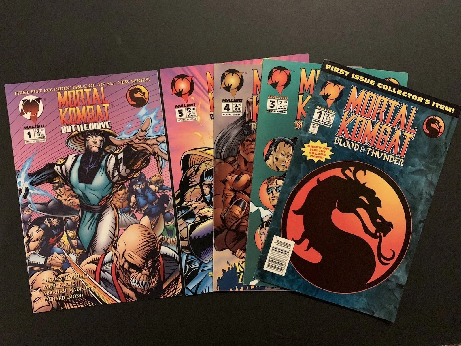 Mortal Kombat Comic Book Lot. Malibu Comics. 5 Comic Books. Very Good Condition.