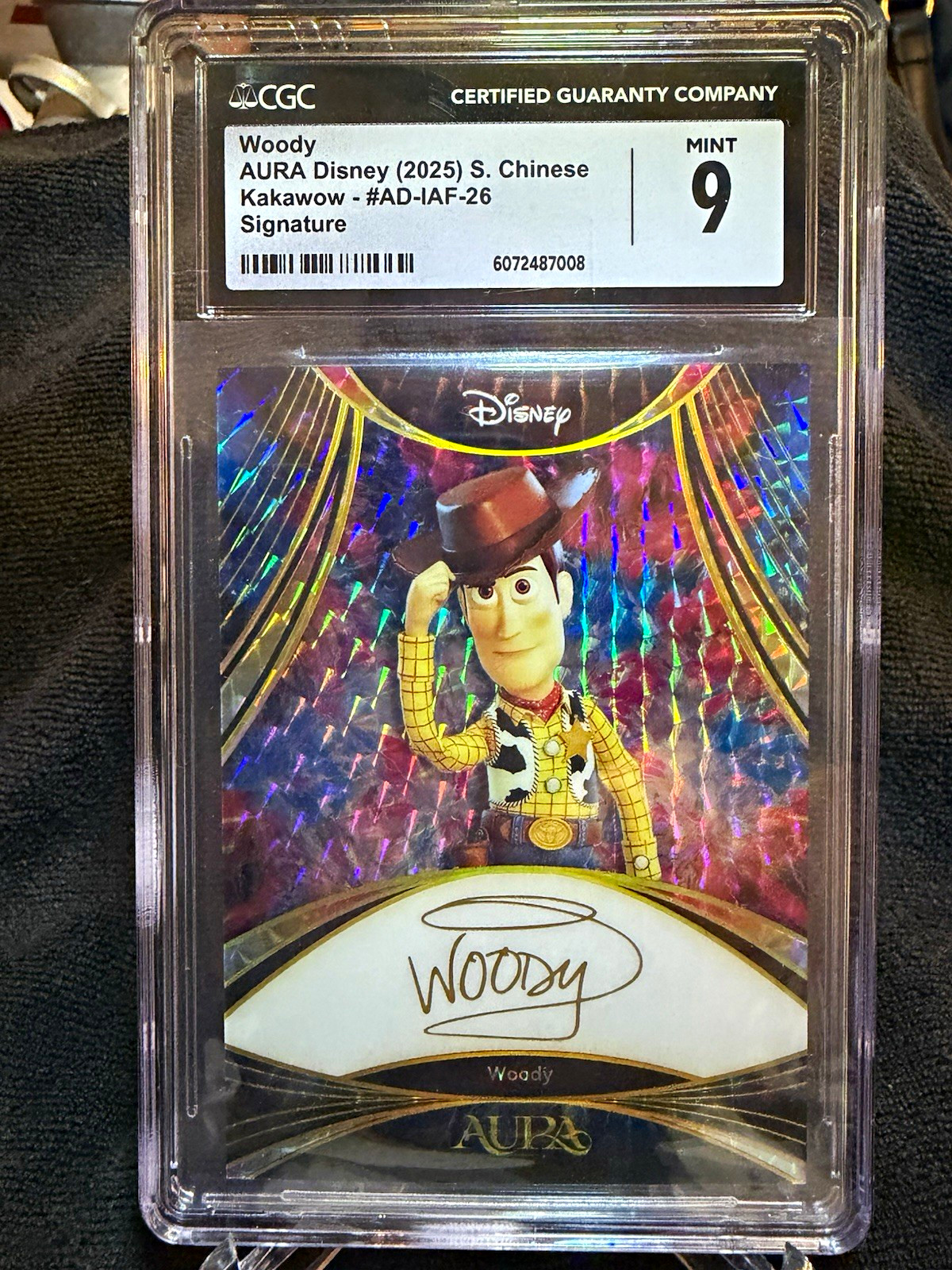 2025 Kakawow AURA Disney Toy Story Woody Signature #AD-IAF-26 CGC 9 /50