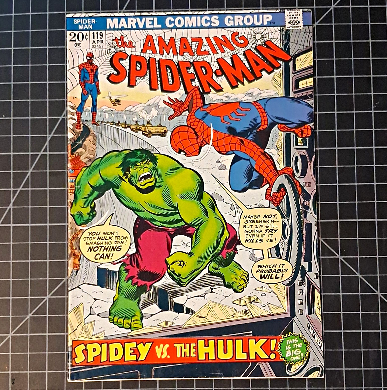 Marvel The Amazing Spider-Man #119 1973 Spidey vs Hulk Conway Kane