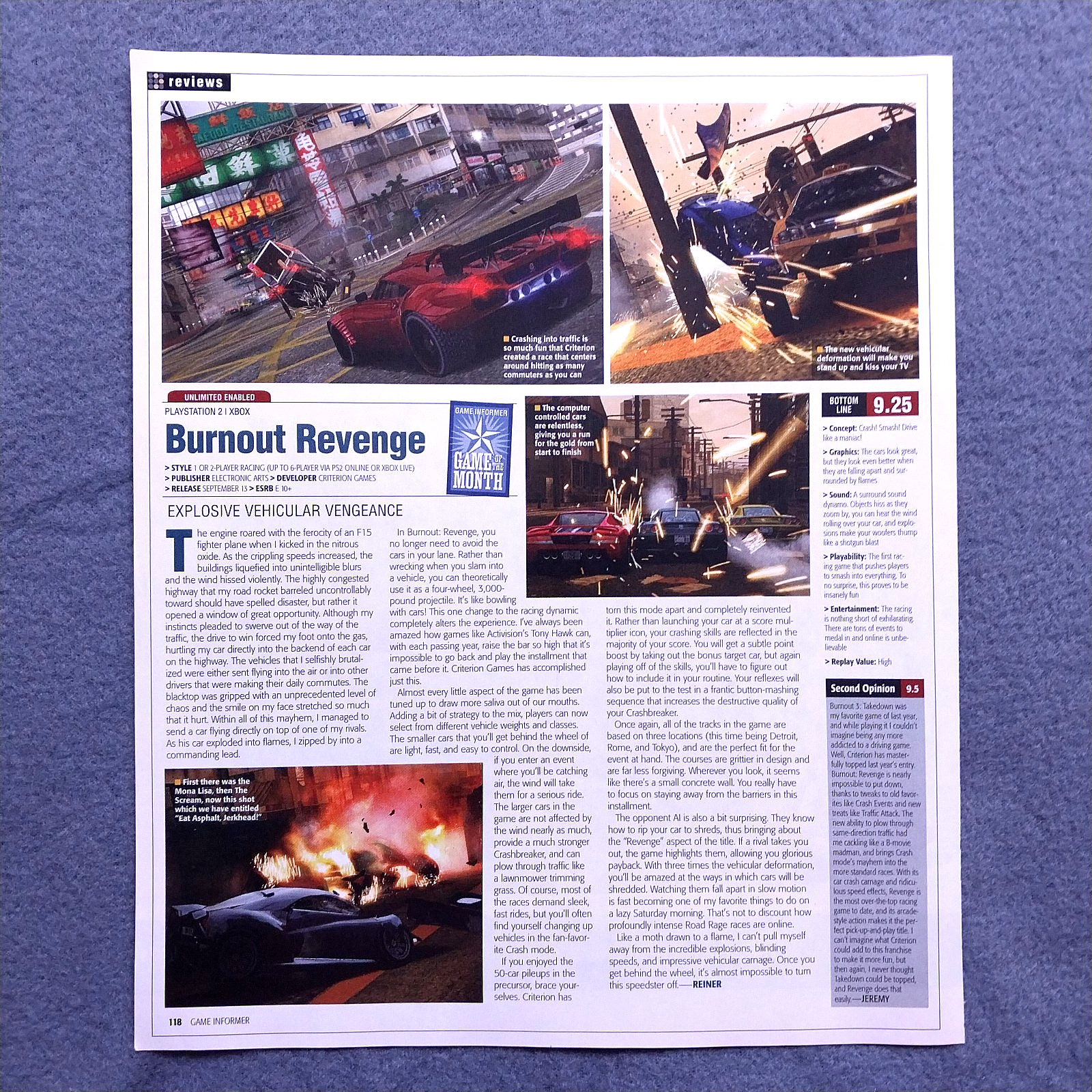2005 Burnout Revenge Game Review Vintage Magazine Article Print