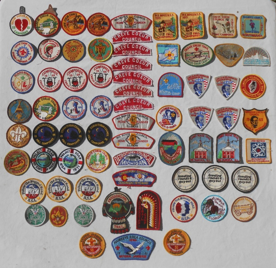 Vintage 60s-70s BSA Boy Scout Patch WM Boyce Home of the Founder Collection Lot