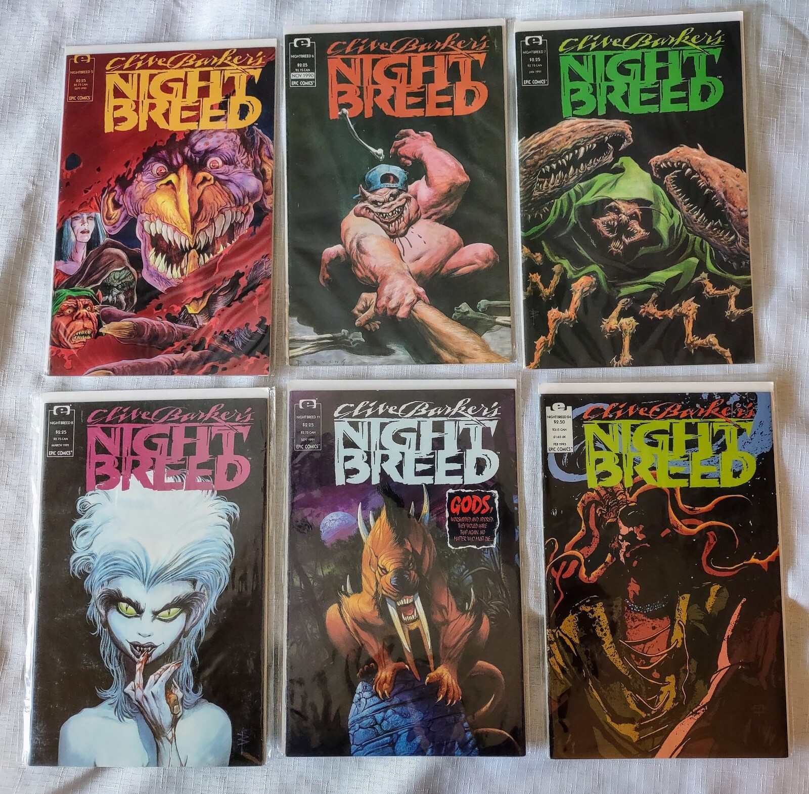 Clive Barker's Night Breed 6 Issue Lot #5,6,7,8,11,24. Epic 1990 - 1993