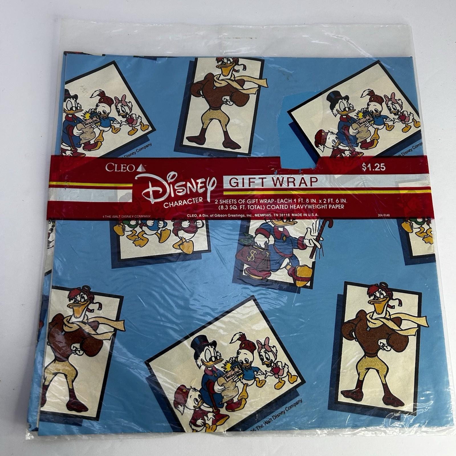 Vtg 1986 Disney Ducktales Christmas Birthday Gift Wrap 2 Sheets 20”x 30” ea.