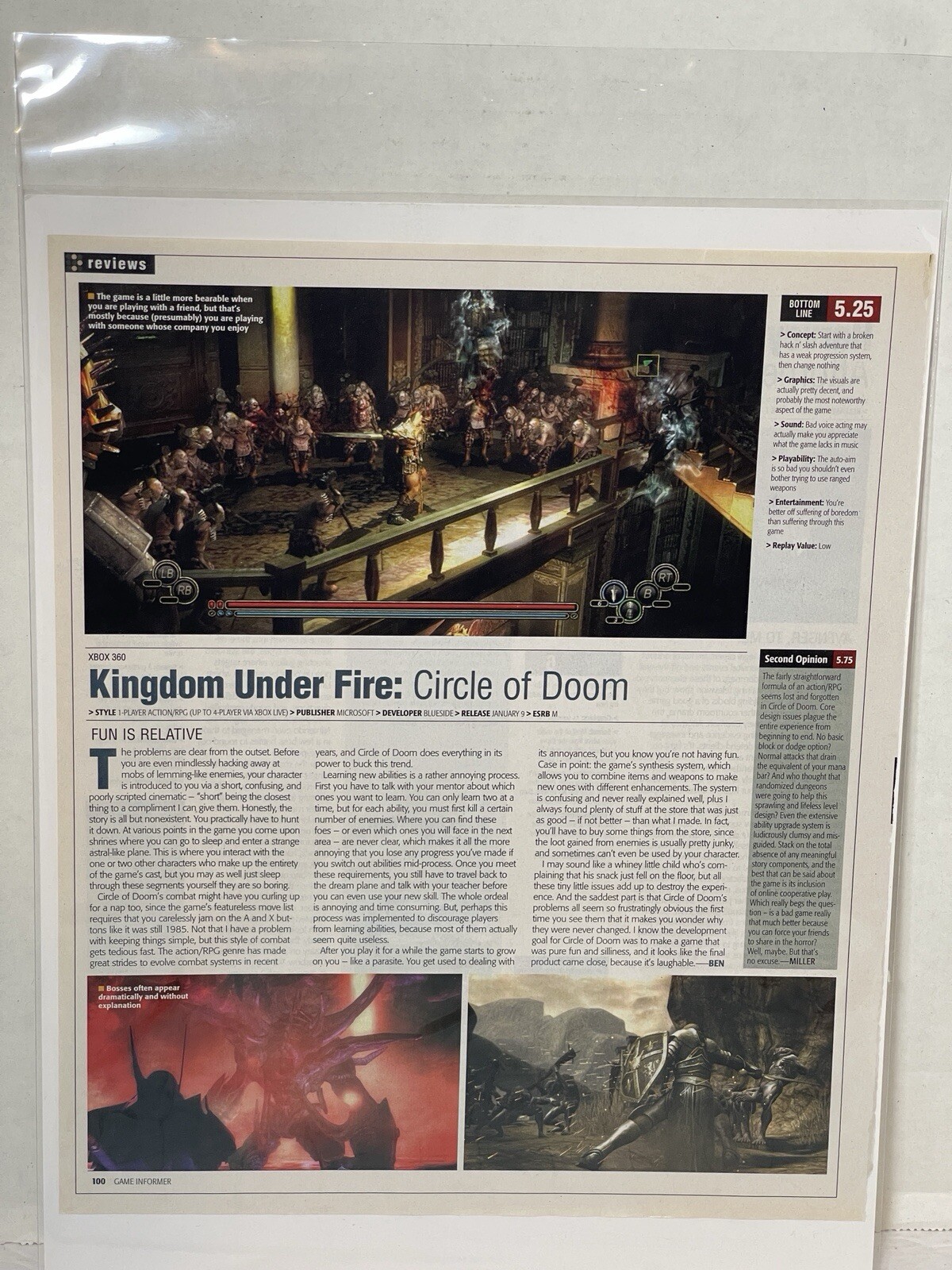 Kingdom Under Fire: Circle Of Doom Video Game Review Magazine Print Ad Wall Art