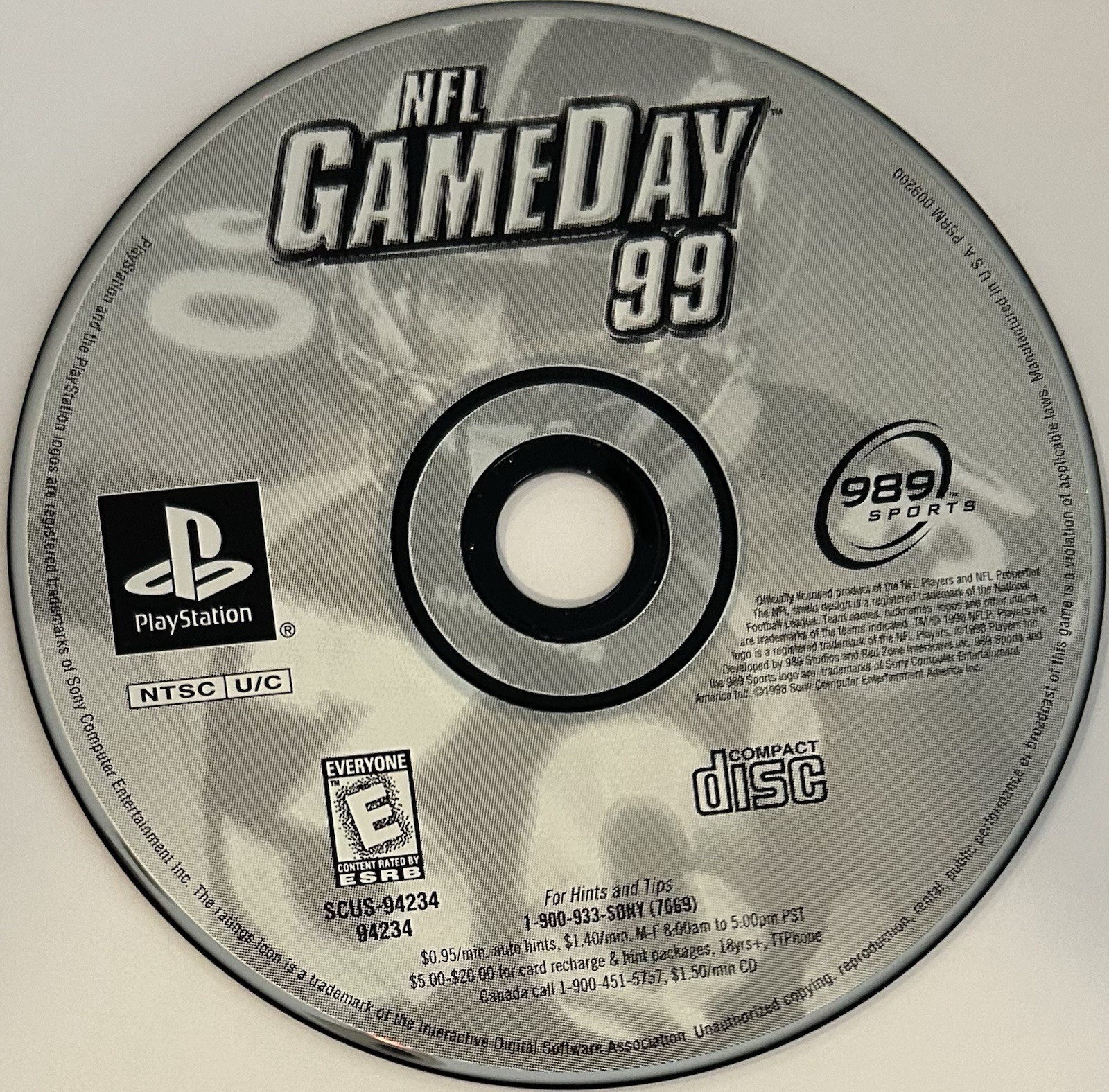 NFL GameDay 99 (Sony PlayStation 1, PS1) DISC ONLY | NO TRACKING | M189