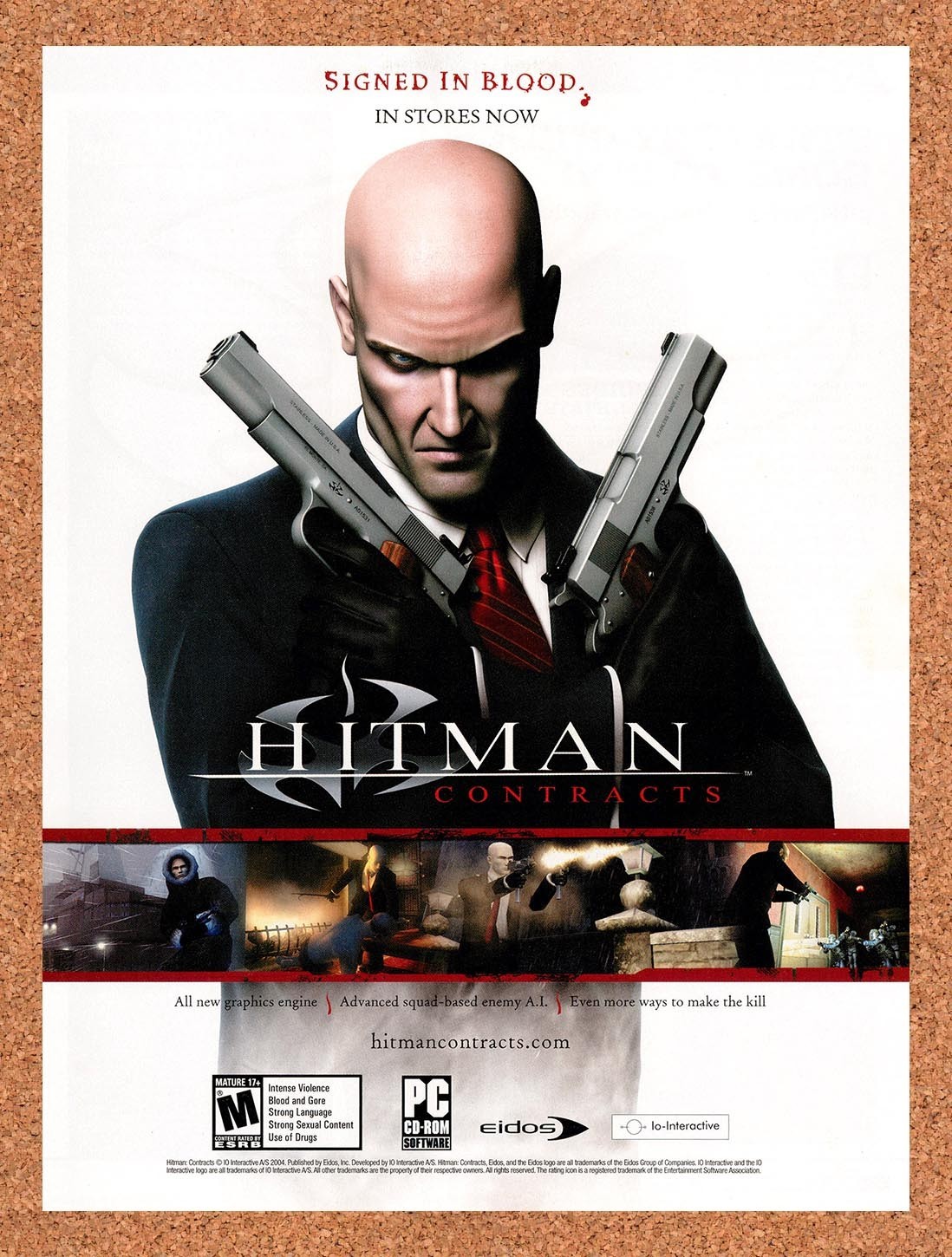 2004 Hitman Contracts PC Original Advertisement / Retro Promo v1