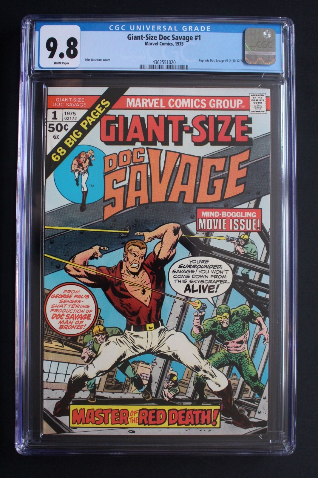 Giant-Size Doc Savage #1 Man of Bronze Marvel Ron Ely Movie 1975 Sony TV CGC 9.8
