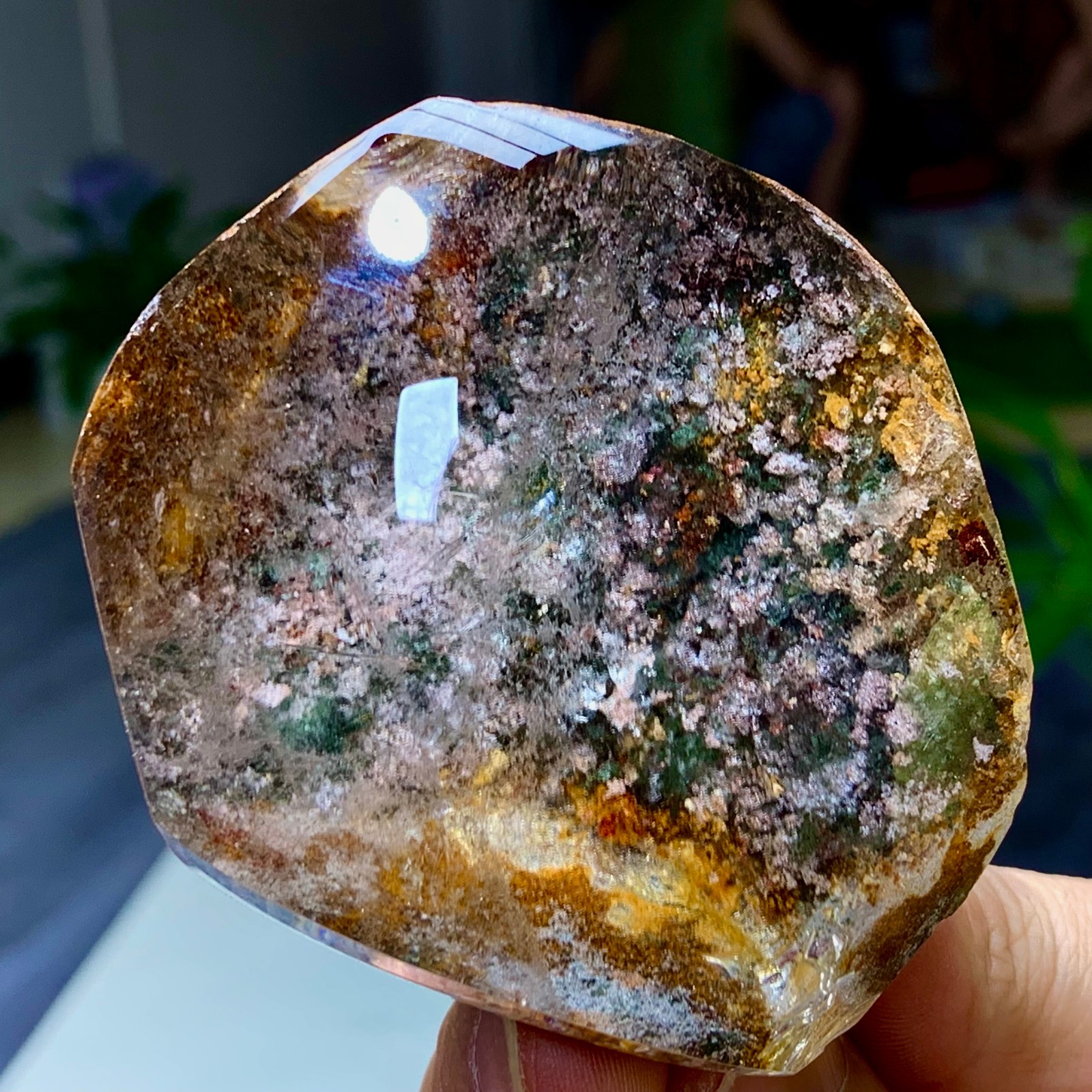 179G Natural Green Ghost Crystal Quartz Crystal  Mineral Specimen