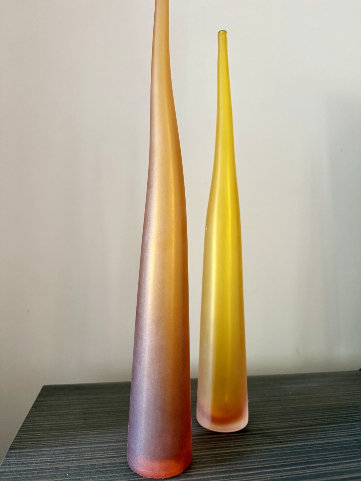 Pair Of Laura de Santillana BAMBU\' VASE FOR ARCADE MURANO 1998- 2004 Signed