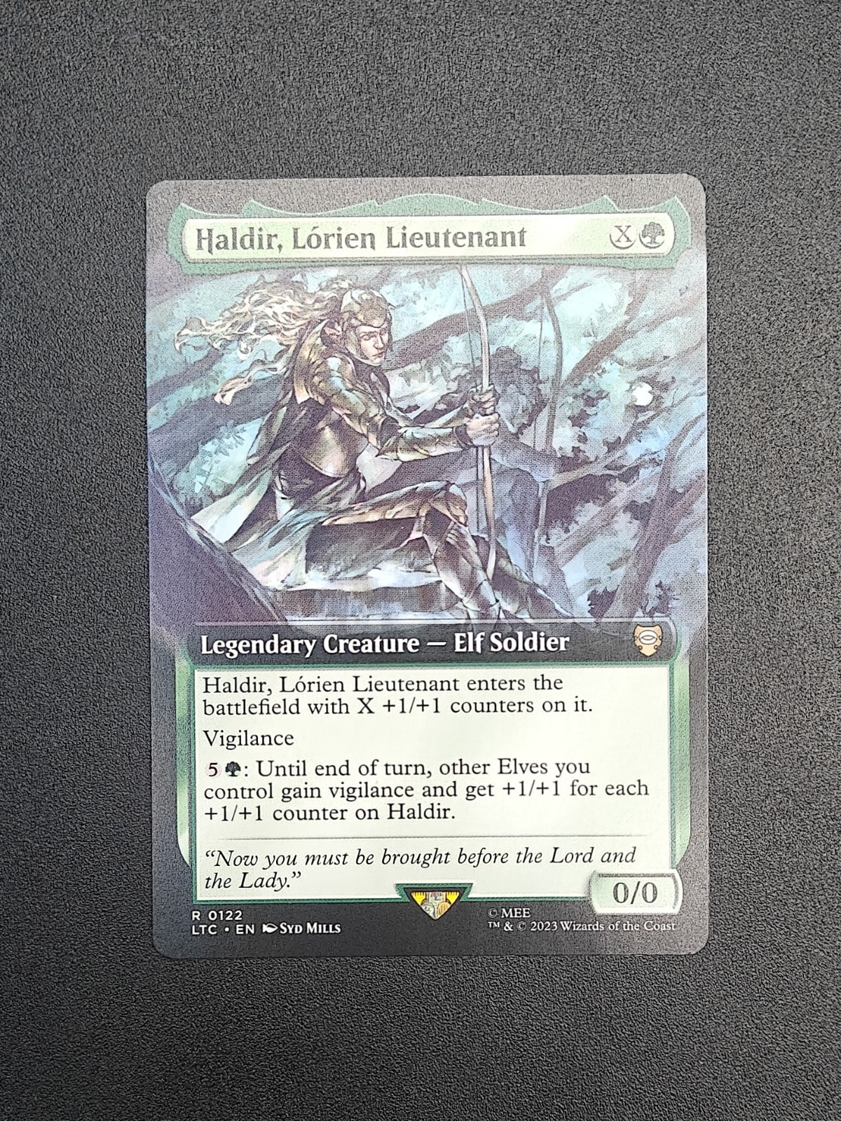 Magic MTG Haldir, Lorien Lieutenant LTC 0122 Lord of the Rings Extended Art NM