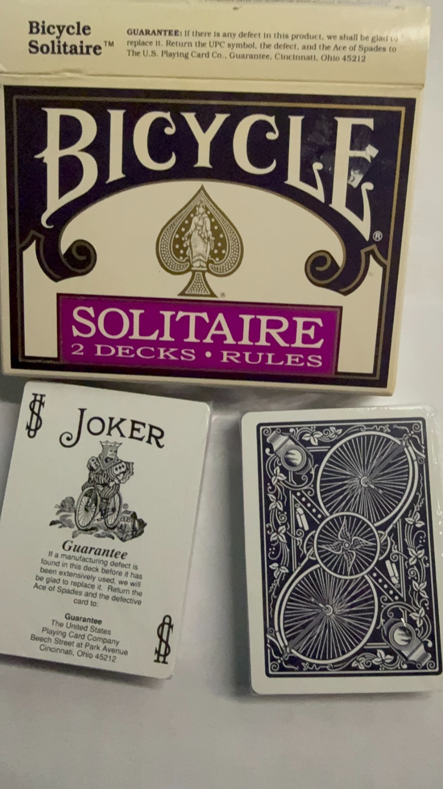 Bicycle Solitaire - Two Decks and Rules -  Decks 1991 NEVER OPENED