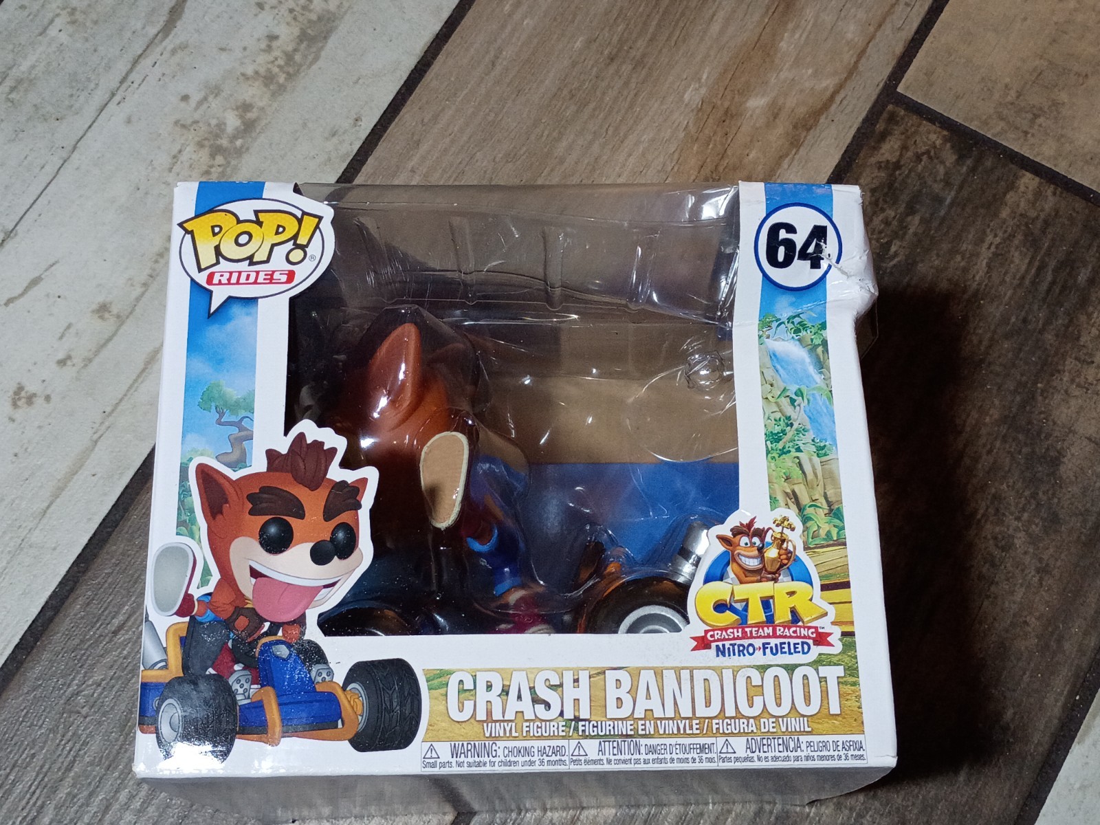 Funko POP Rides: Crash Team Racing - Crash Bandicoot (#64) Damaged box.