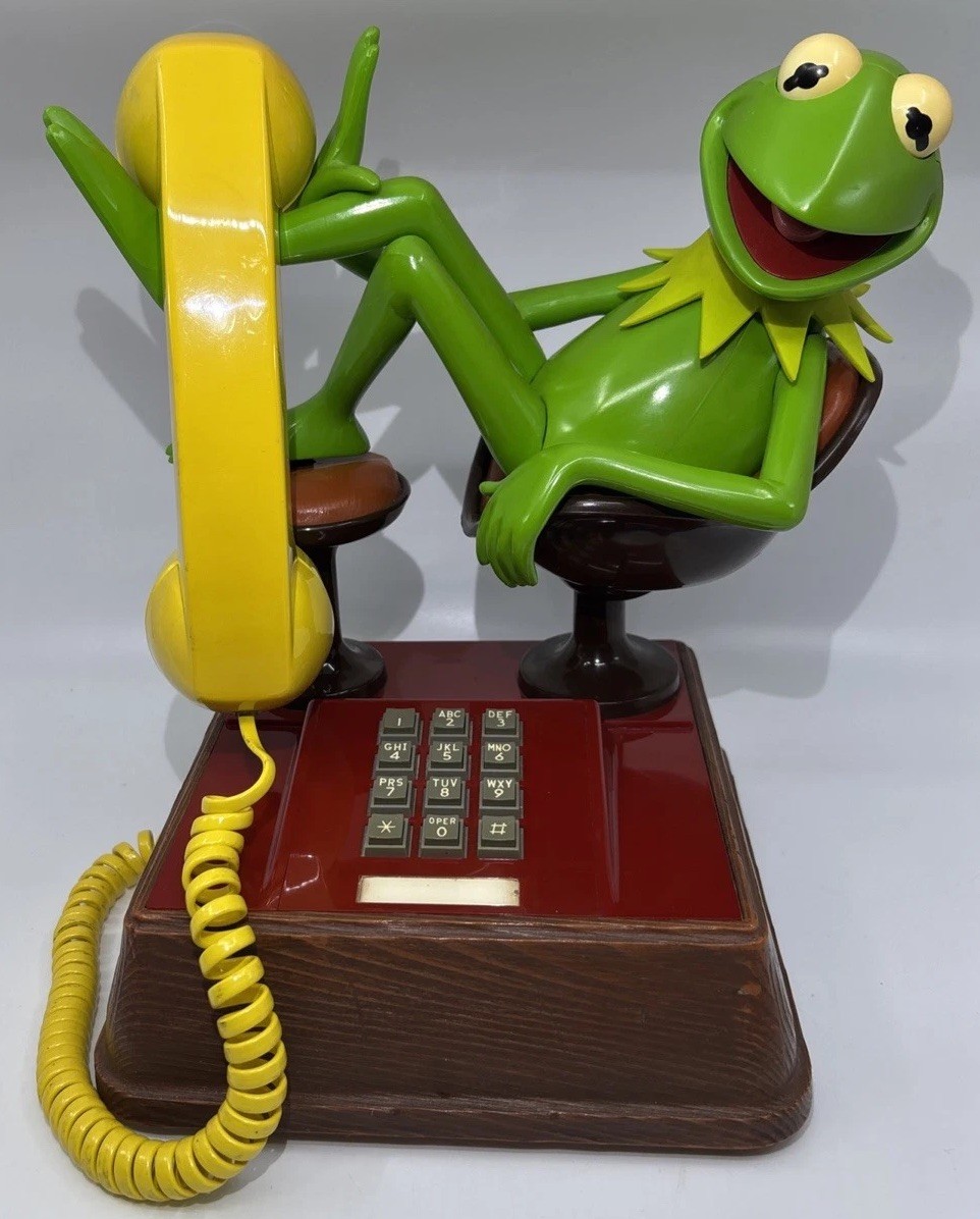 Vintage 1983 Muppets Kermit the Frog Desk Phone Model TEBF 8030 Tested Works 🐸