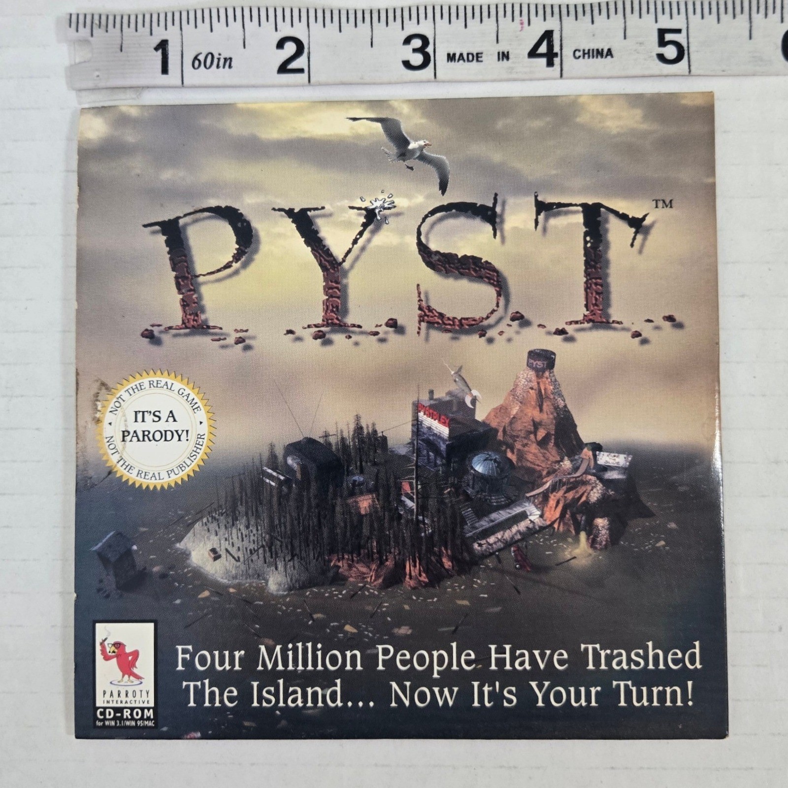 Vintage 1996 PYST PC Game CD ROM Parody of Myst Win 95 Mac Parroty Sleeve