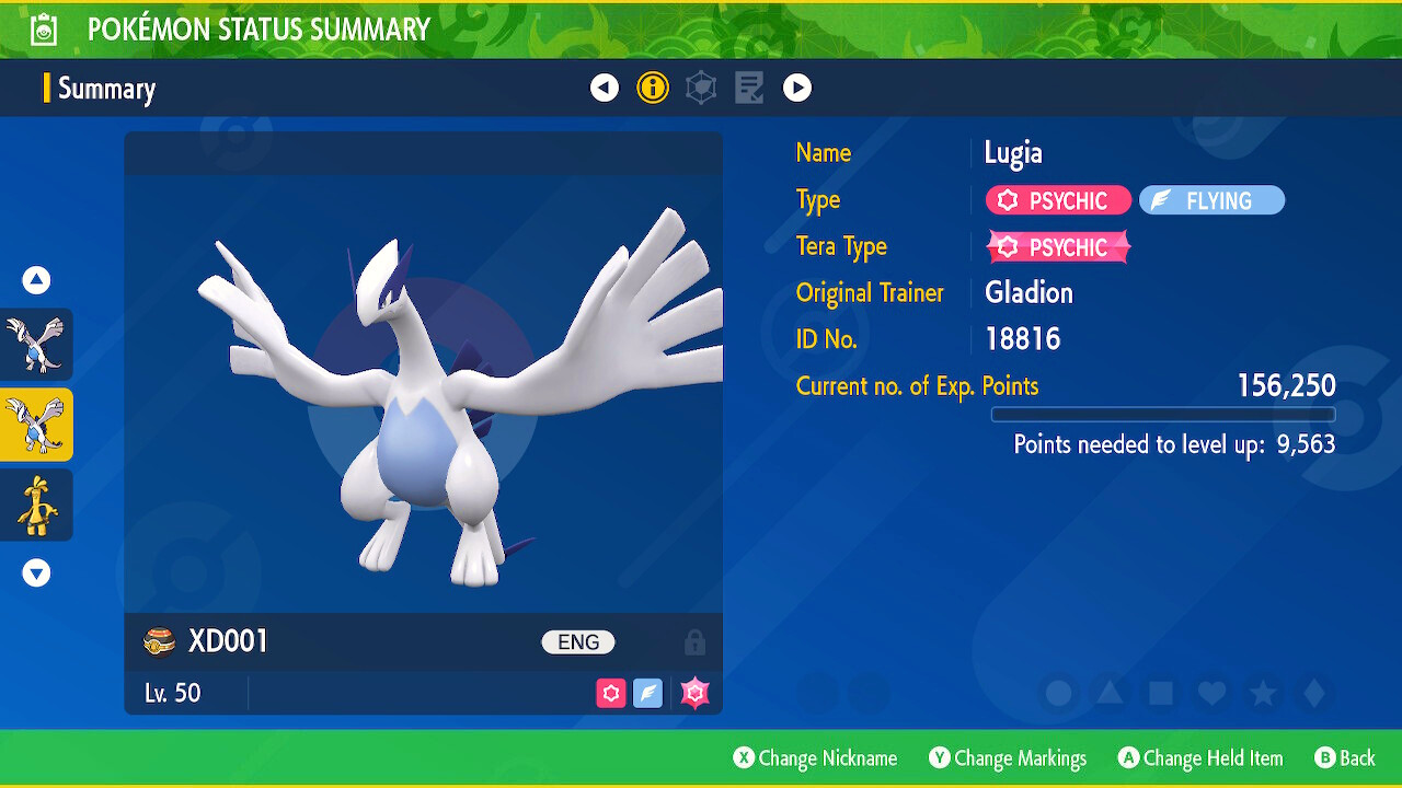 Shadow Lugia 💎 Ribbon Master | XD001 Gale Of Darkness⚡ Pokemon Scarlet & Violet