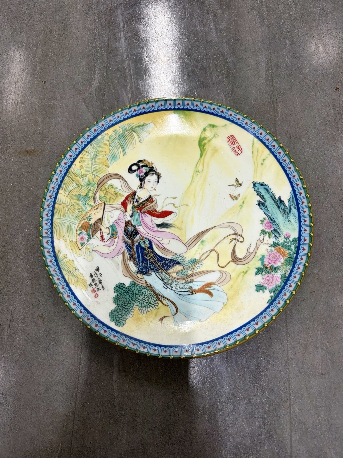Vintage Beauties Of The Red Mansion Collectible Plate Porcelain Imperial
