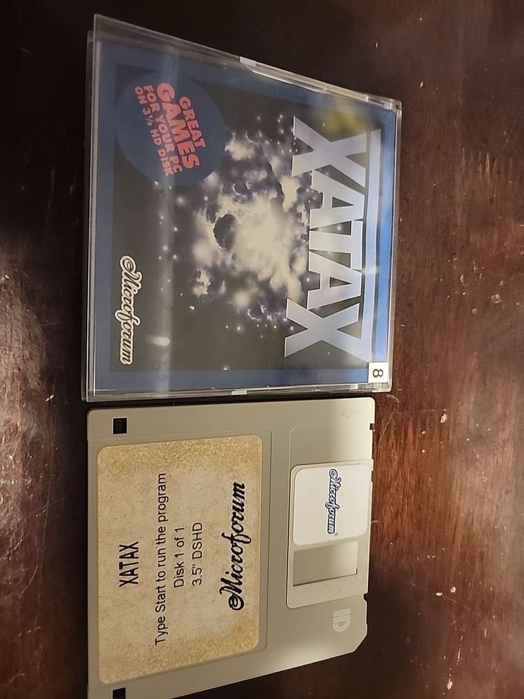 XATAX - Sideways Shooter - shareware Microforum PC 3.5 floppy disc UNTESTED.    