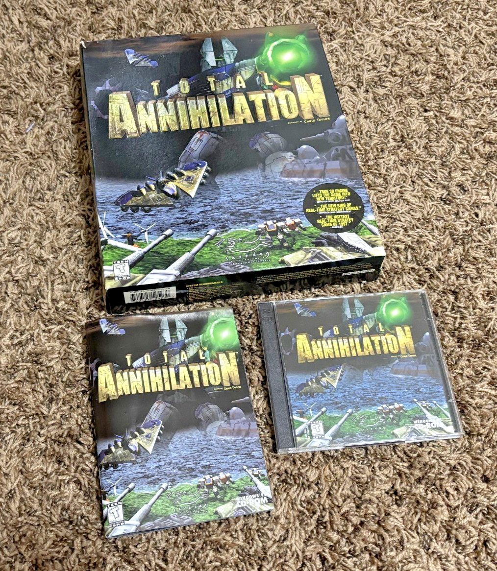 1997 Total Annihilation Big Box PC Computer Game Cavedog Windows 95 VERY GOOD