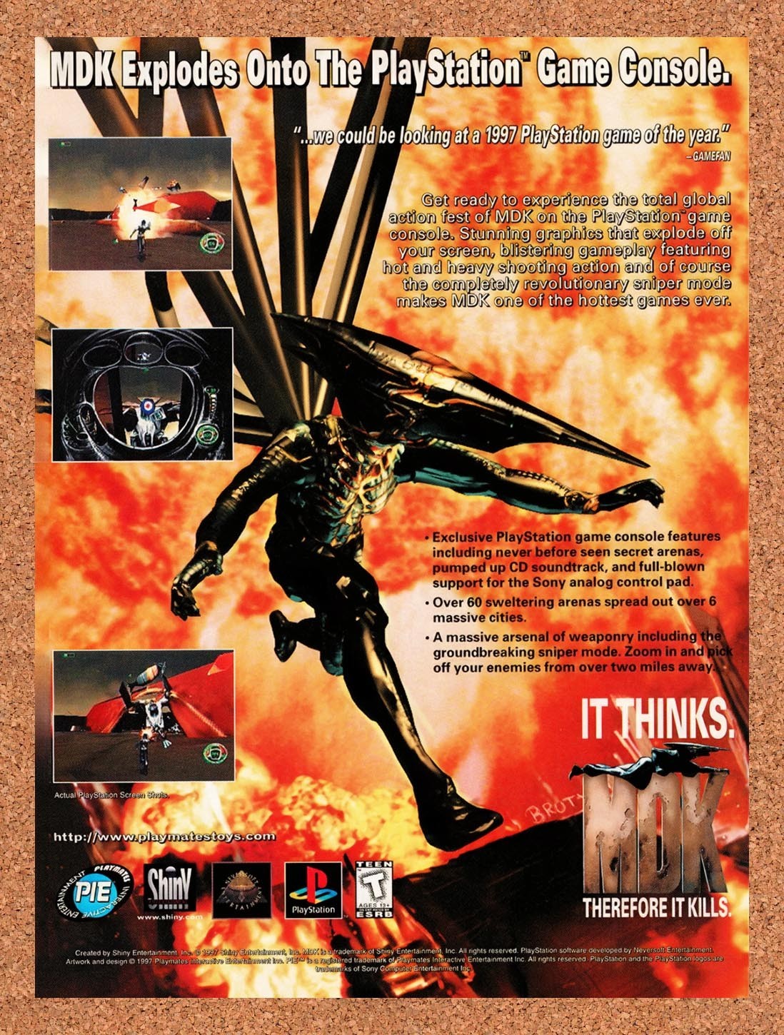 1997 MDK PS1 Original Advertisement / Retro Promo v9