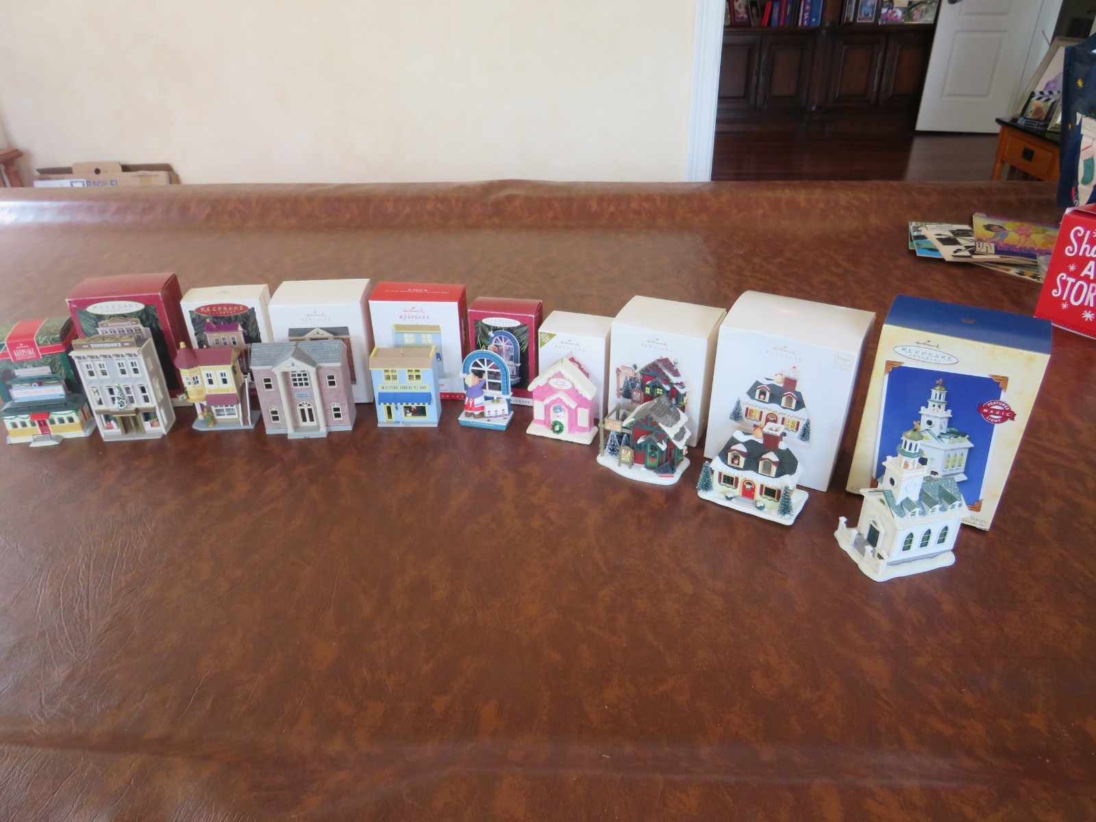 Hallmark Keepsake Houses and Shops Lot of  10 Ornaments 1990-2015