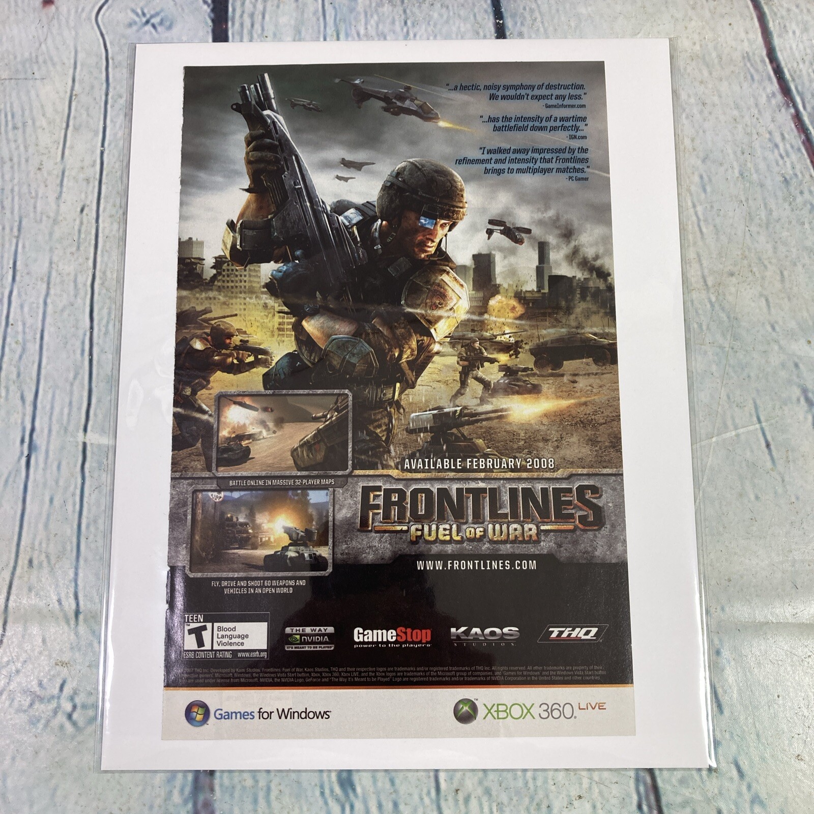 2008 Frontlines Fuel of War Video Game Print Ad/Poster Promo Art Magazine Page