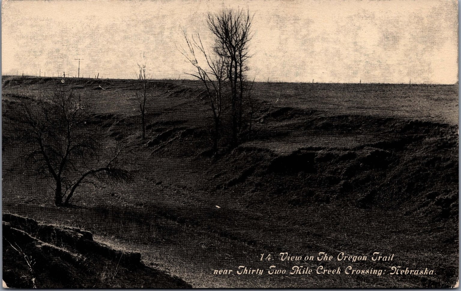 Oregon Trail View Thirty Two Mile Creek Crossing Nebraska Postcard RPPC