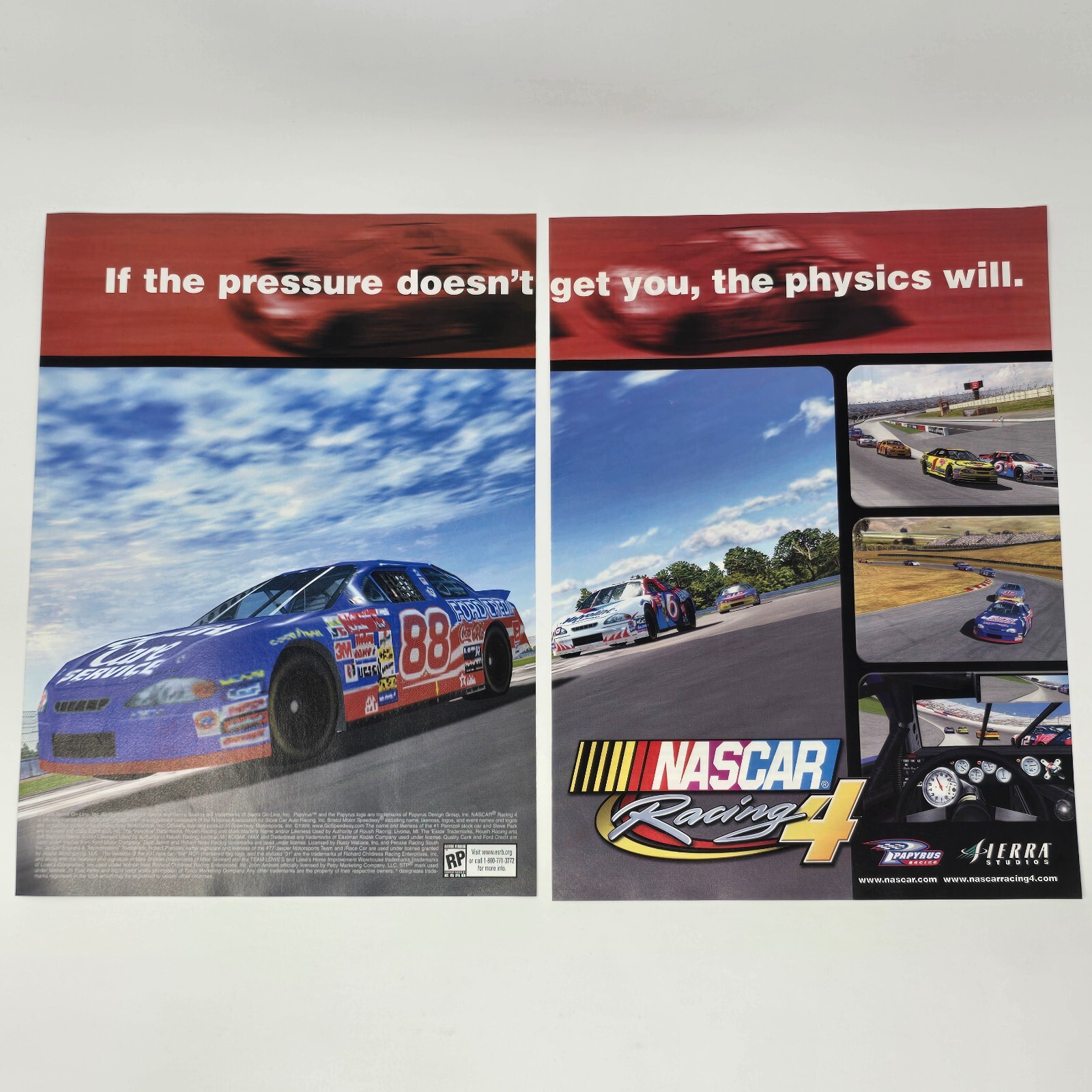 NASCAR Racing 4 PC Papyrus Sierra Pressure Physics Print Ad/Poster Promo Art