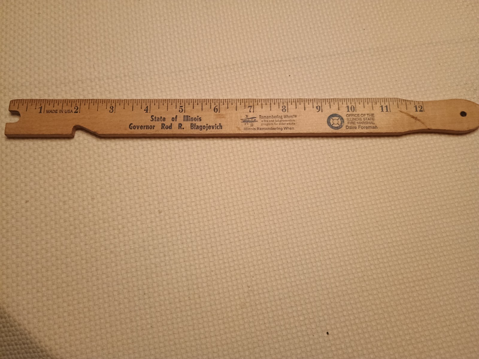 ILLINOIS GOVERNOR BLAGOJEVICH OVEN STICK/RULER VERY VERY RARE