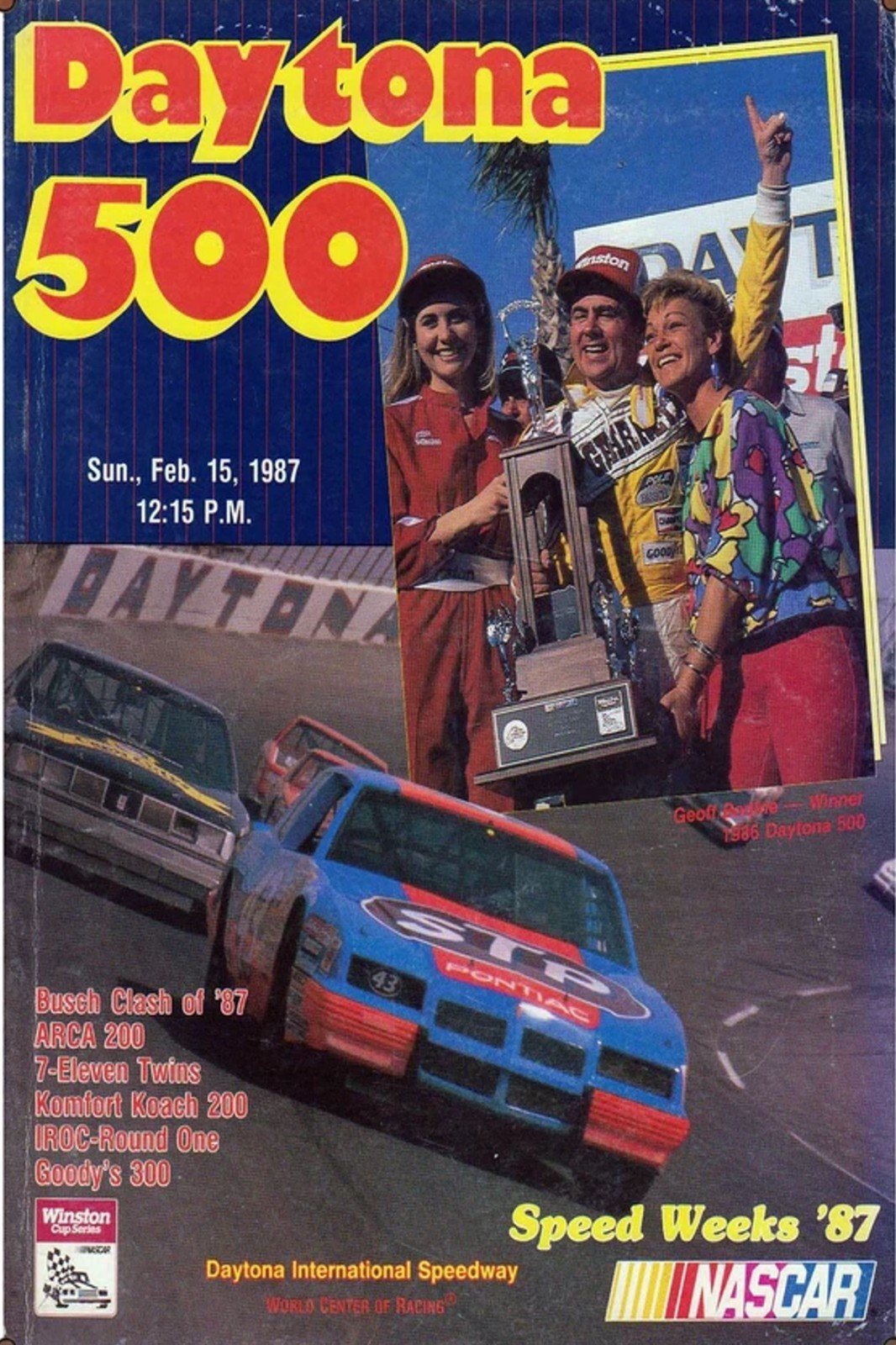Daytona 500 1987 Stock Car Program Cover Tin Sign up to 12x18