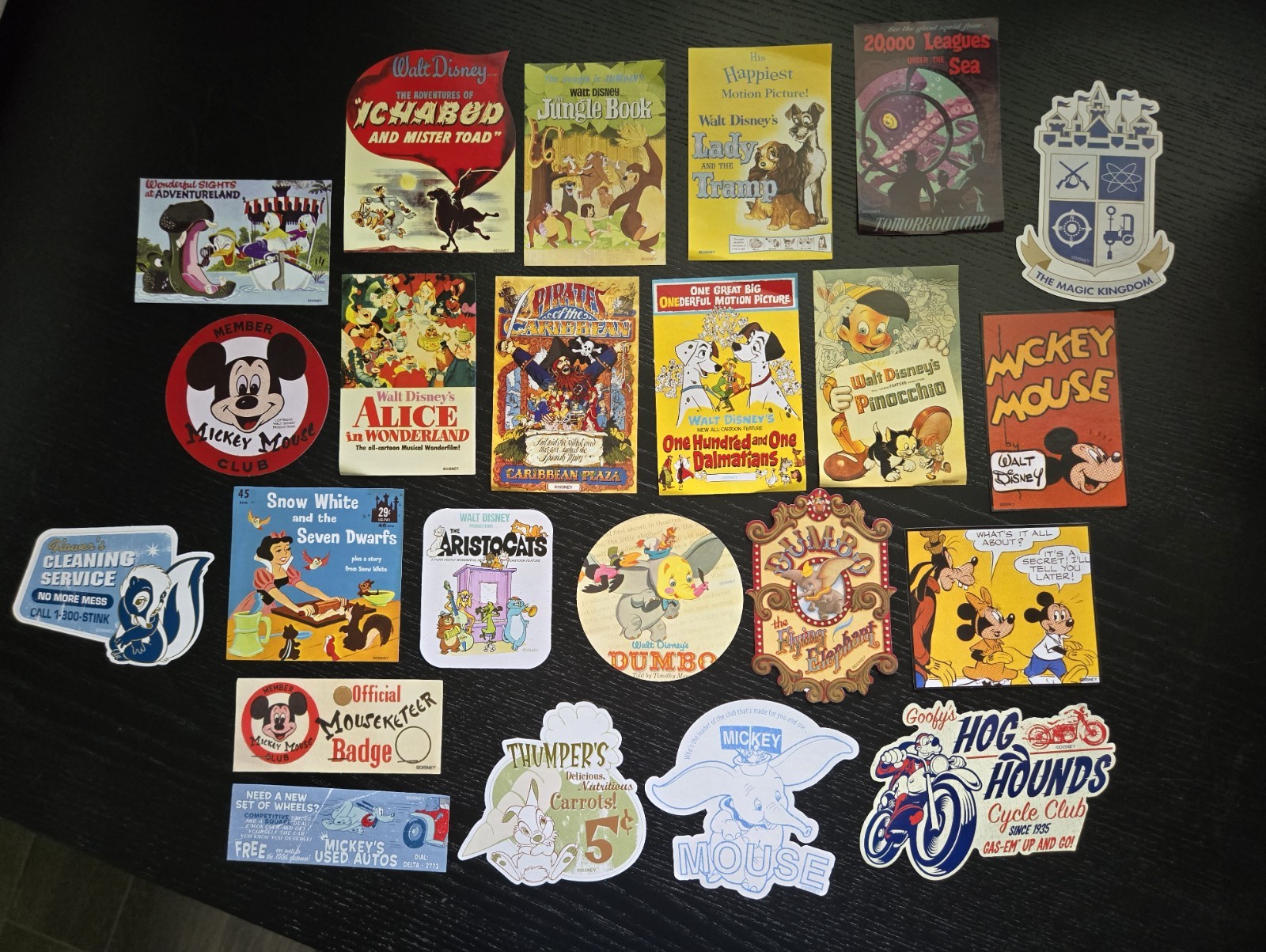 Disney Old Movie Poster/Park/Character Sticker Bundle - 23 Stickers