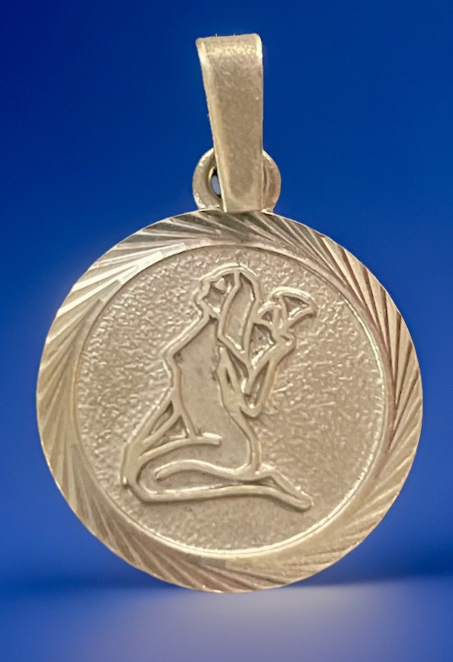 Vintage 835 Silver Zodiac Virgo Medal, 4.2 Grams Silver